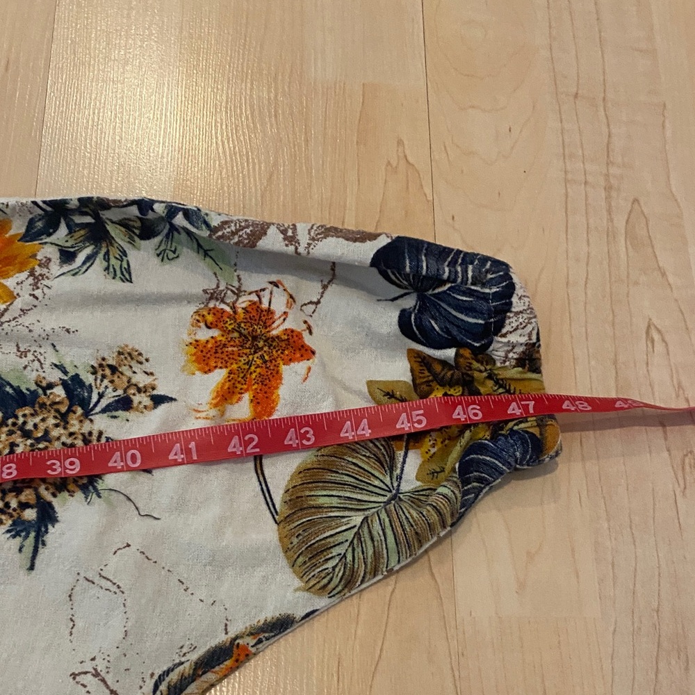 Boho Floral Harem Overalls Drop Crotch Jumpsuit Size M - Picture 4 of 4